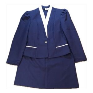 Vintage E B Allen New York Puff Sleeve Jacket And Skirt Set